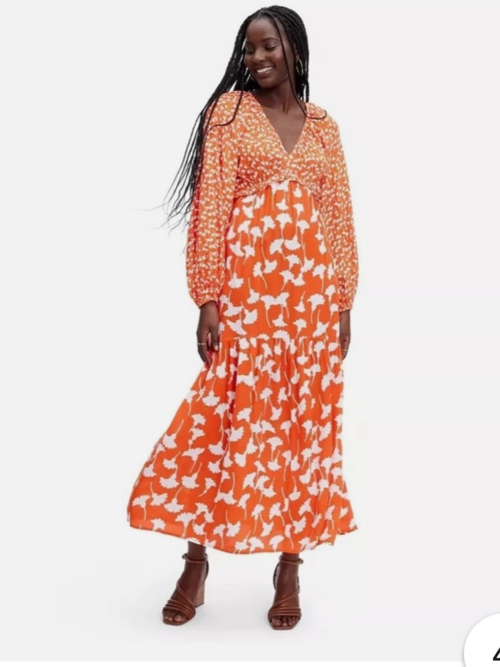 Diane von Furstenberg for Target V-Neck Gingko Cherry Tomato Maxi Dress
